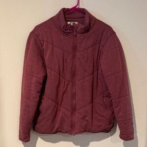 Three Dots Maroon Quilted Jacket